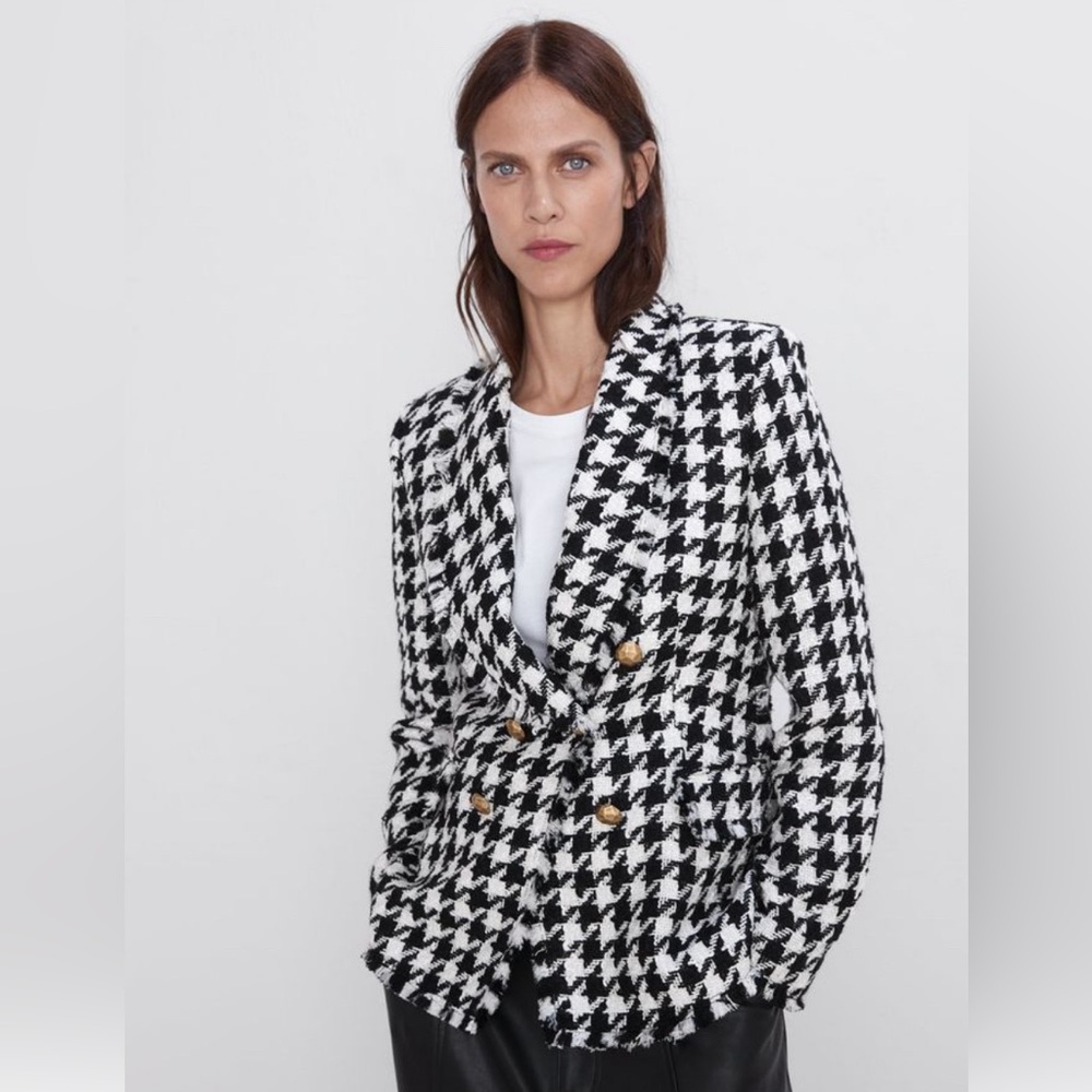 Zara houndstooth blazer